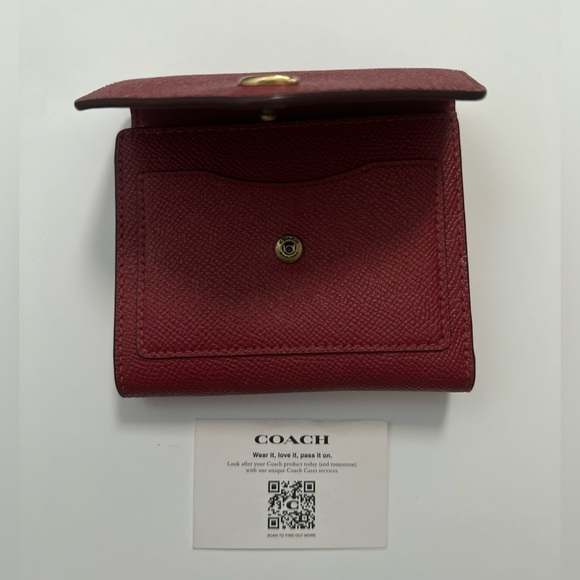 Coach Deep Red Leather Wallet - Picture 2 of 5